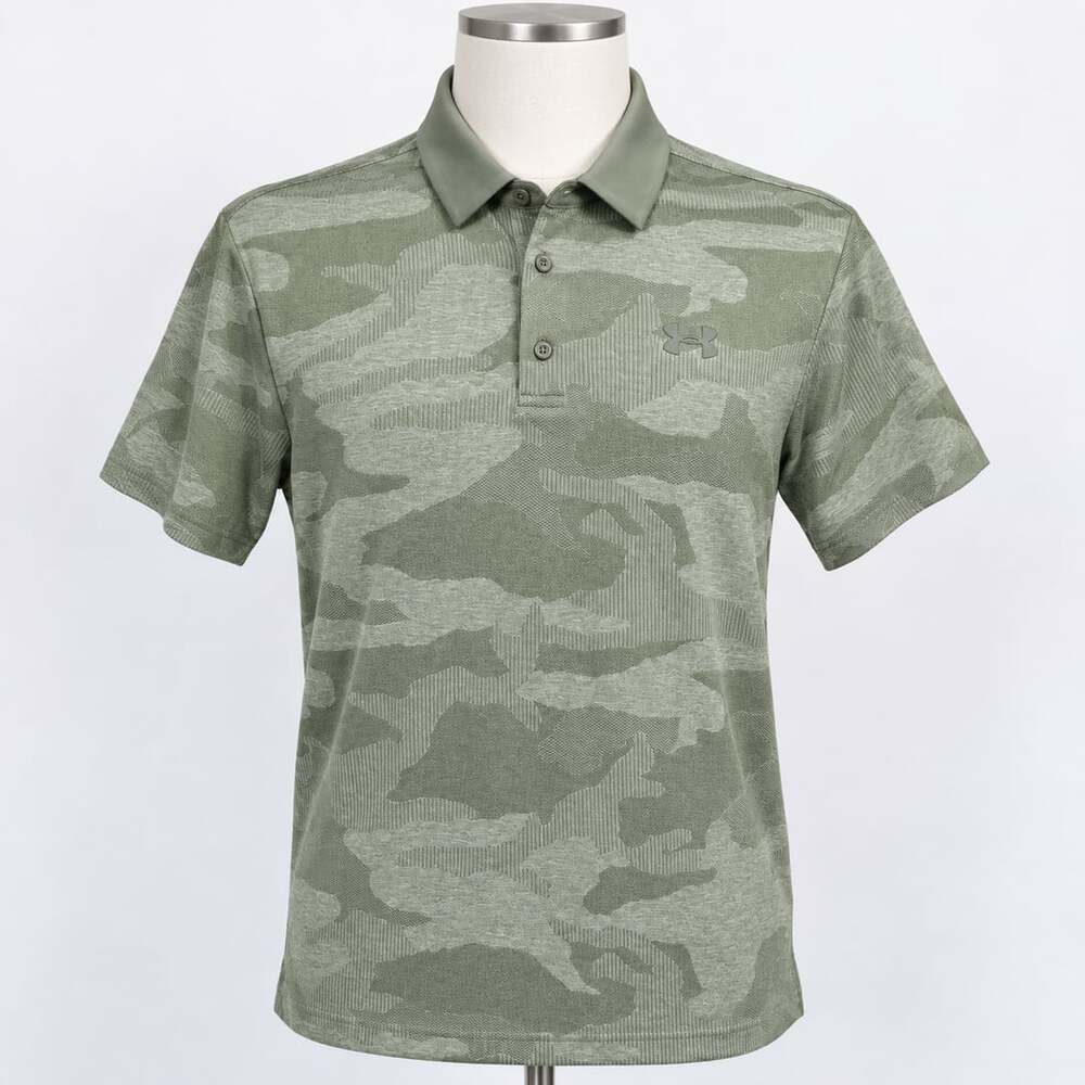 Under Armour Playoff Camo Jacquard Polo Men’s Small Green UPF 40 NWT